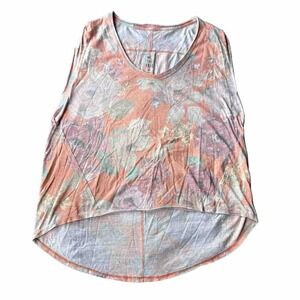 We The Free Tank Top Sz S Multicolor Muted Floral Pattern Oversized Flowy Summer